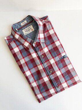 7 Diamonds "Counting Stars" Checkered Short Sleeve Snap-Button Shirt